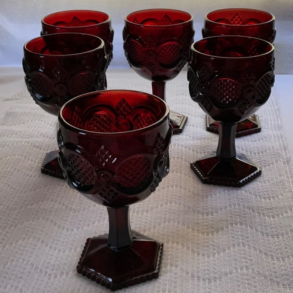 Avon Ruby Red 1876 Collection Large Goblet set of 6